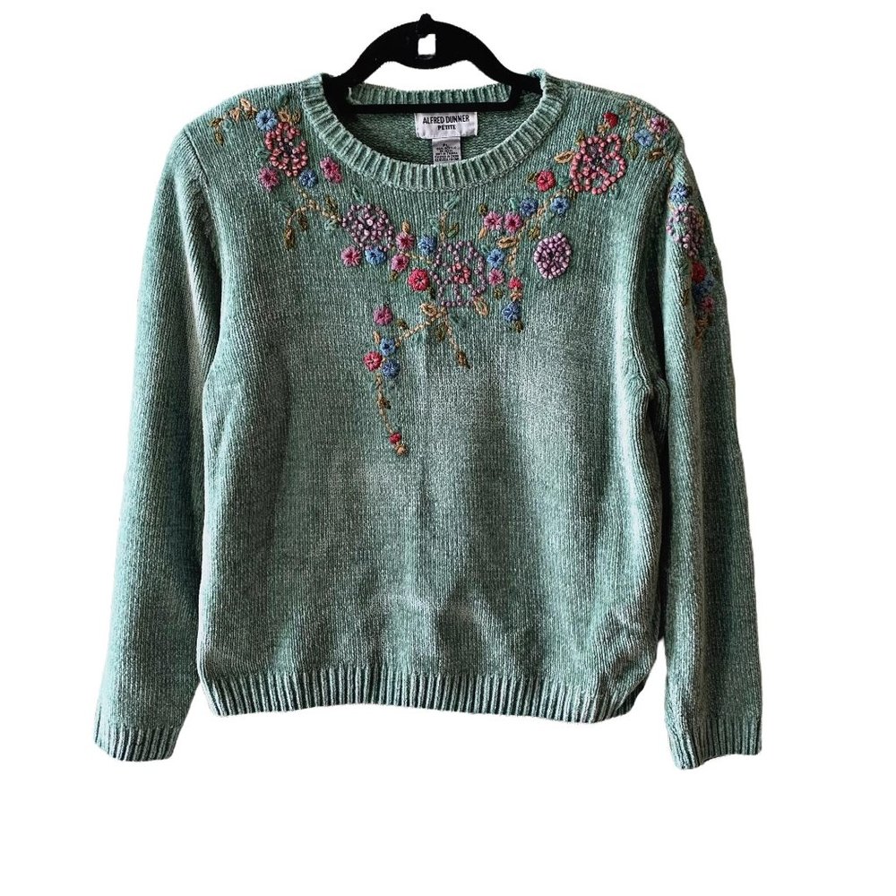 Vintage Alfred Dunner Floral Embroidered Grandmacore Sweater
